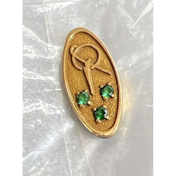 Vintage McDonnell Douglas Emerald Service Award Pin 1/10 10kt GF - Picture 1 of 6